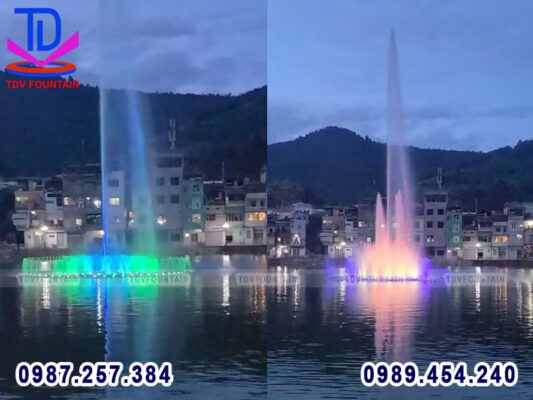 Đài phun nước trên hồ Noong Luông - Thuận Châu - Sơn La
