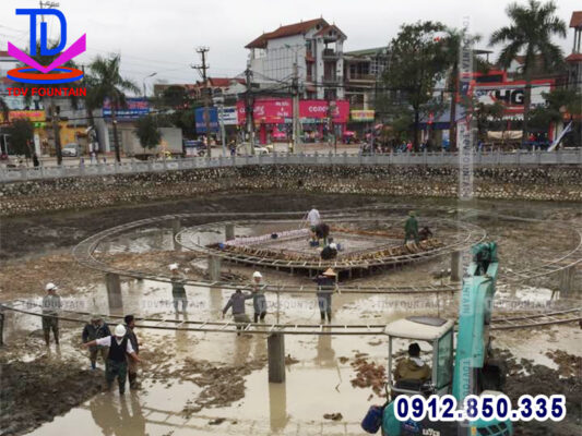 Gia công giàn ống đài phun nước