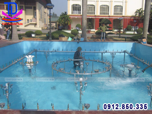 Lắp đặt thiết bị đài phun nước trụ sở