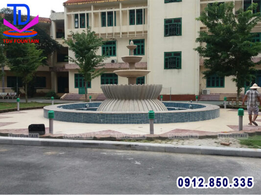 Thi công đài phun nước trụ sở công an tỉnh Phú Thọ