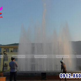 Chạy thử hoạt động đài phun nước Vũng Áng