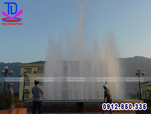 Chạy thử hoạt động đài phun nước Vũng Áng