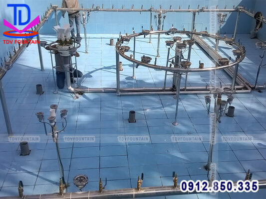 Hệ thống đài phun nước khuôn viên trụ sở công an