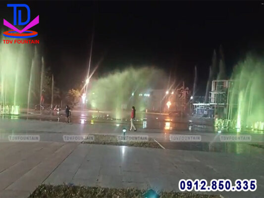 Test thử hoạt động đài phun nước An Nhơn