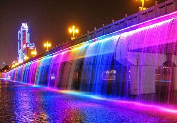 Màn nước kỹ thuật số thường được đặt tại sự kiện.