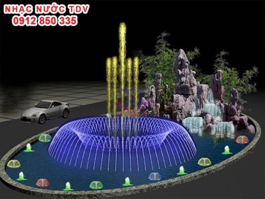 Nhạc nước hình ô van hoàn chỉnh được cấu tạo từ nhiều bộ phận
