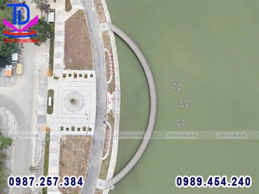 Hình ảnh thi công thực tế đài phun nước công viên Gia Lâm – Hà Nội