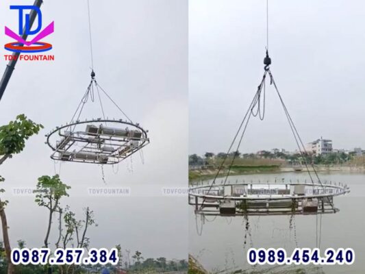 Hệ thống thiết bị lắp đặt tại đài phun nước công viên Gia Lâm