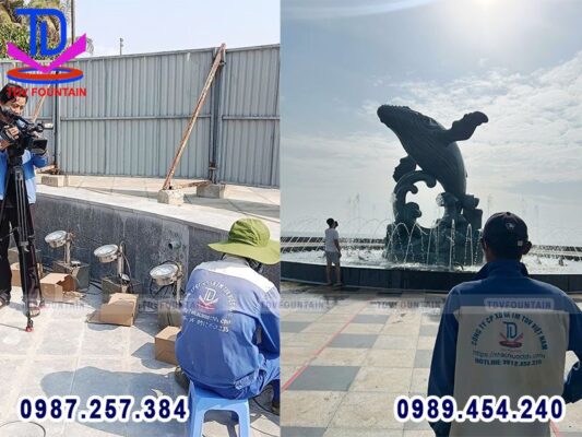 Một số hình ảnh thi công dự án Đài phun nước tượng Cá Ông 