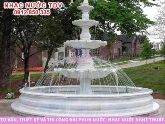 Mẫu đài phun nước 5 tầng nổi bật nhờ thiết kế phân tầng hài hòa