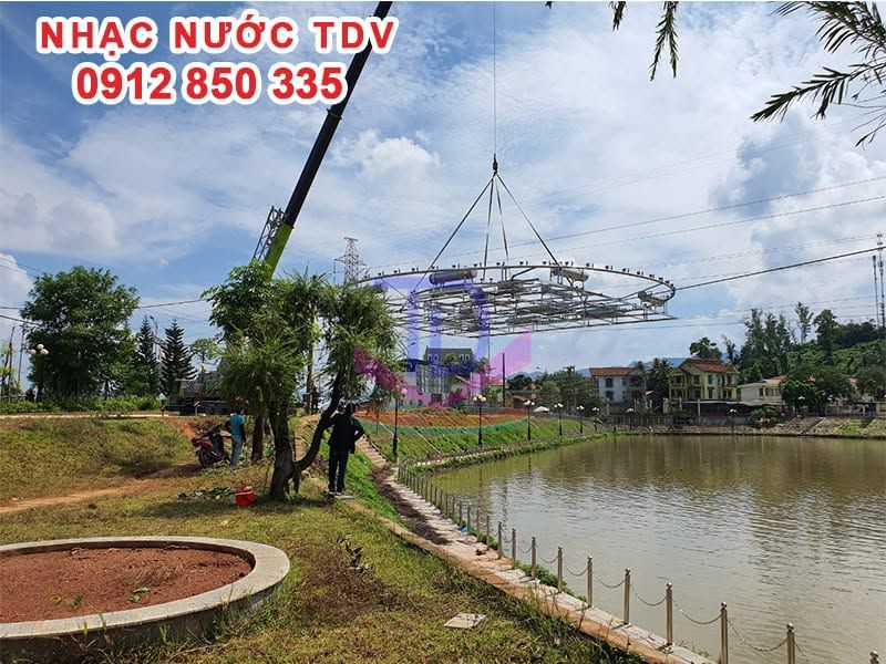 Làm nhạc nước hồ điều hòa đang vận hành